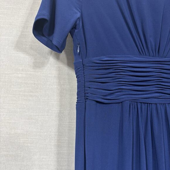 Evan Picone Womens Midi Dress Sz 4 Faux Wrap Flattering Cocktail Career Classic - Picture 9 of 10